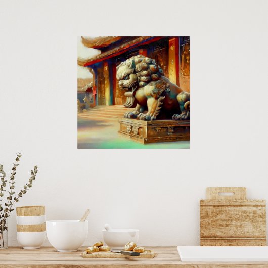 Poster Lion Foo Chinois (16) (Cuisine)