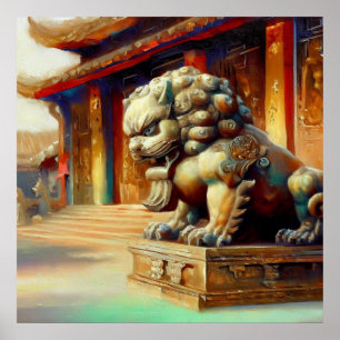 Poster Lion Foo Chinois (16)