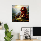 Poster Lion Foo Chinois (18) (Bureau à domicile)