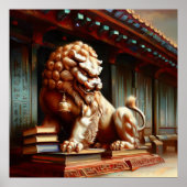 Poster Lion Foo Chinois (2) (Devant)