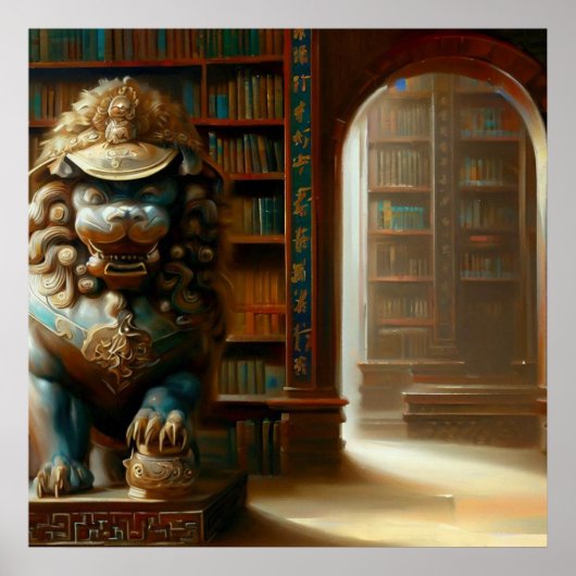 Poster Lion Foo Chinois (21) (Devant)