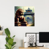 Poster Lion Foo Chinois (22) (Bureau à domicile)