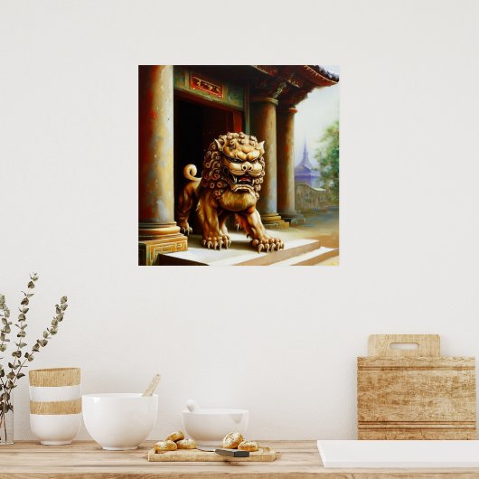 Poster Lion Foo Chinois (23) (Cuisine)