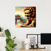 Poster Lion Foo Chinois (24) (Bureau à domicile)