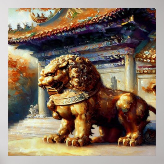 Poster Lion Foo Chinois (25) (Devant)