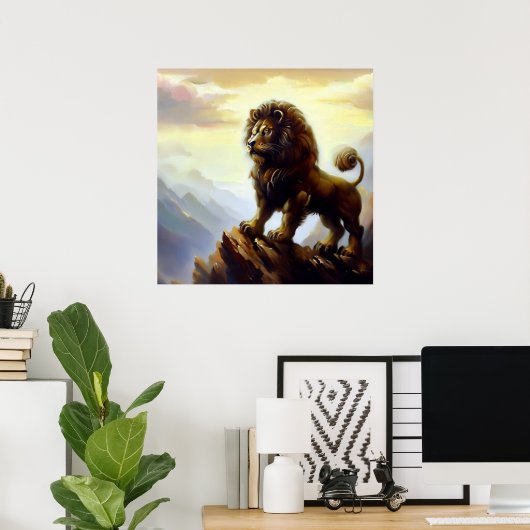 Poster Lion Foo Chinois (28) (Bureau à domicile)