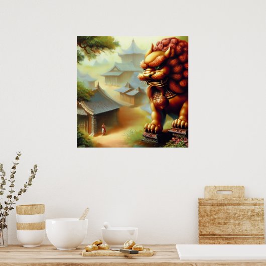 Poster Lion Foo Chinois (3) (Cuisine)