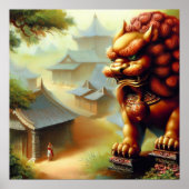 Poster Lion Foo Chinois (3) (Devant)