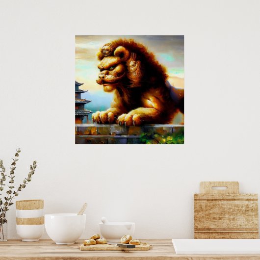 Poster Lion Foo Chinois (31) (Cuisine)
