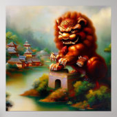Poster Lion Foo Chinois (32) (Devant)