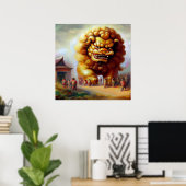 Poster Lion Foo Chinois (33) (Bureau à domicile)