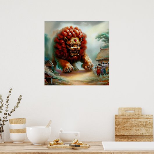 Poster Lion Foo Chinois (34) (Cuisine)