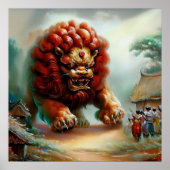 Poster Lion Foo Chinois (34) (Devant)
