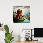 Poster Lion Foo Chinois (35) (Bureau à domicile)