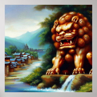 Poster Lion Foo Chinois (36)