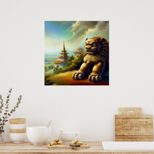 Poster Lion Foo Chinois (4) (Cuisine)