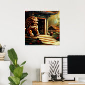 Poster Lion Foo Chinois (6) (Bureau à domicile)