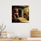 Poster Lion Foo Chinois (6) (Cuisine)