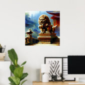 Poster Lion Foo Chinois (7) (Bureau à domicile)