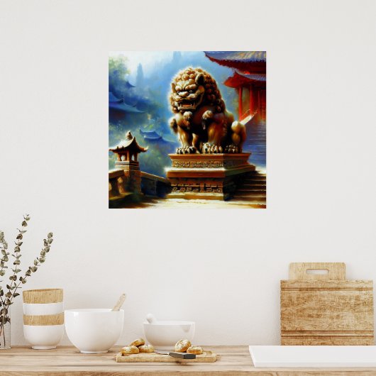 Poster Lion Foo Chinois (7) (Cuisine)