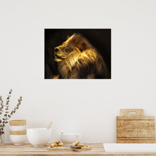 Poster Lion fractal (Cuisine)