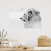 POSTER LION HOMME - NOIR ET BLANC (Cuisine)