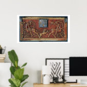 Poster Lion Hunt, plaque from a Byzantine casket, 11th ce (Bureau à domicile)