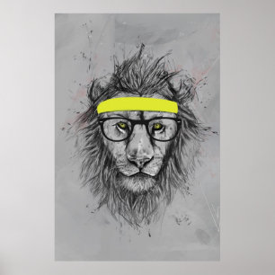 Poster lion huppé