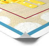 Poster Lion jaune avec Pois blancs (Coin)