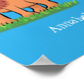 Poster Lion joyeux avec dessin animé de papillon (Coin)