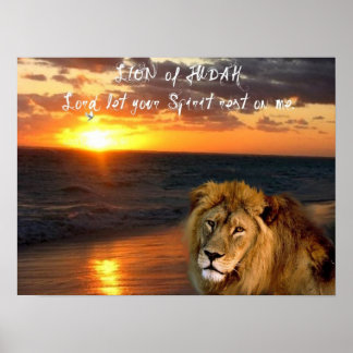 Poster Lion Judah salue l'affiche religieuse inspirante