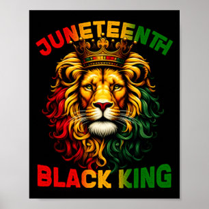Poster lion juneteenth roi noir mélanine fête des pères t
