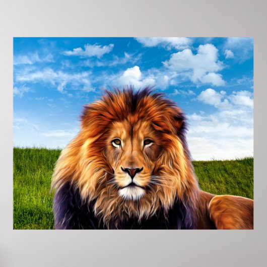 Poster Lion le roi de la forêt (Devant)
