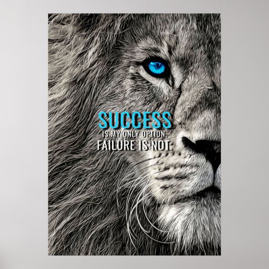 Poster Lion Lover Success est ma seule option (Devant)