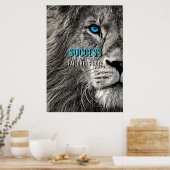 Poster Lion Lover Success est ma seule option (Cuisine)