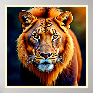 Poster Lion Majestueux : Âme du Roi Sauvage Art