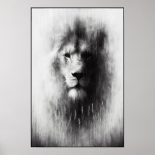 Poster Lion Majestueux Dans La Mist Douce