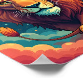 Poster Lion majestueux dans les nuages (Coin)