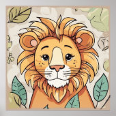 Poster Lion mignon (Devant)