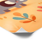 Poster Lion mignon Kawaii avec des amis de safari (Coin)