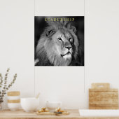 Poster Lion motivationnel leadership unique noir blanc (Cuisine)