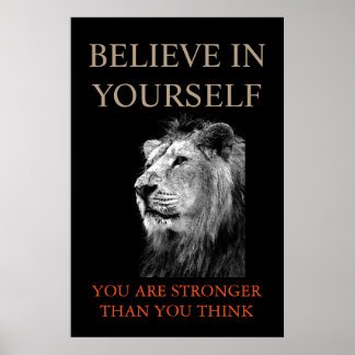 Poster Lion Motivationnel tendance Croyez en vous-même