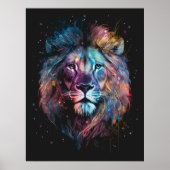 Poster Lion Nebular - Graffiti Neon Enk Splash (Devant)