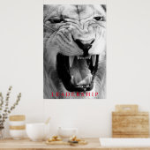 Poster Lion noir et blanc leadership motivationnel unique (Cuisine)