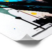 Poster Lion noir formes lignes peintures éclaboussures de (Coin)