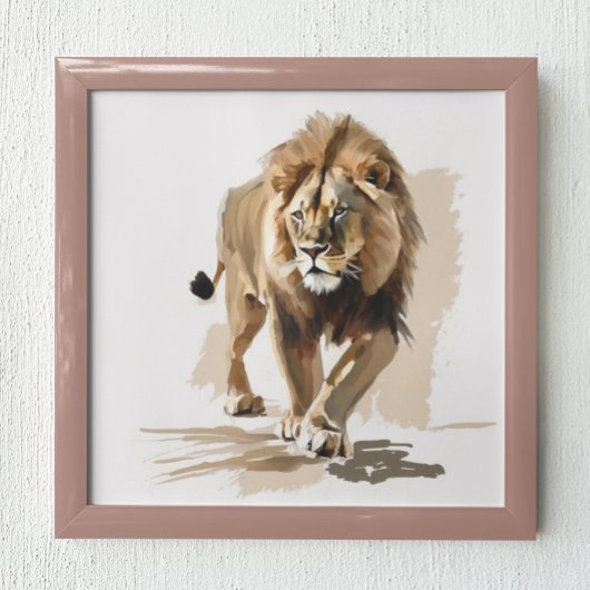 Poster Lion peinture Abstraite moderne