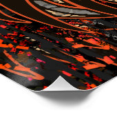 Poster Lion Polygone brillant - Dessin coloré (Coin)