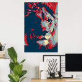 Poster Lion Pop Art (Bureau à domicile)