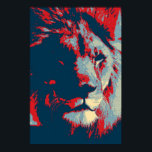 Poster Lion Pop Art<br><div class="desc">Lion Digital Artwork - Lion Head Computer Animal Art - College Pop Art - Wild Big Cats Ordinateur Images</div>
