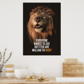 Poster Lion Prêt À Réussir (Cuisine)